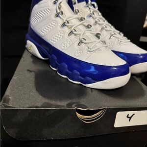 Jordan White and Blue High-Top Sneakers